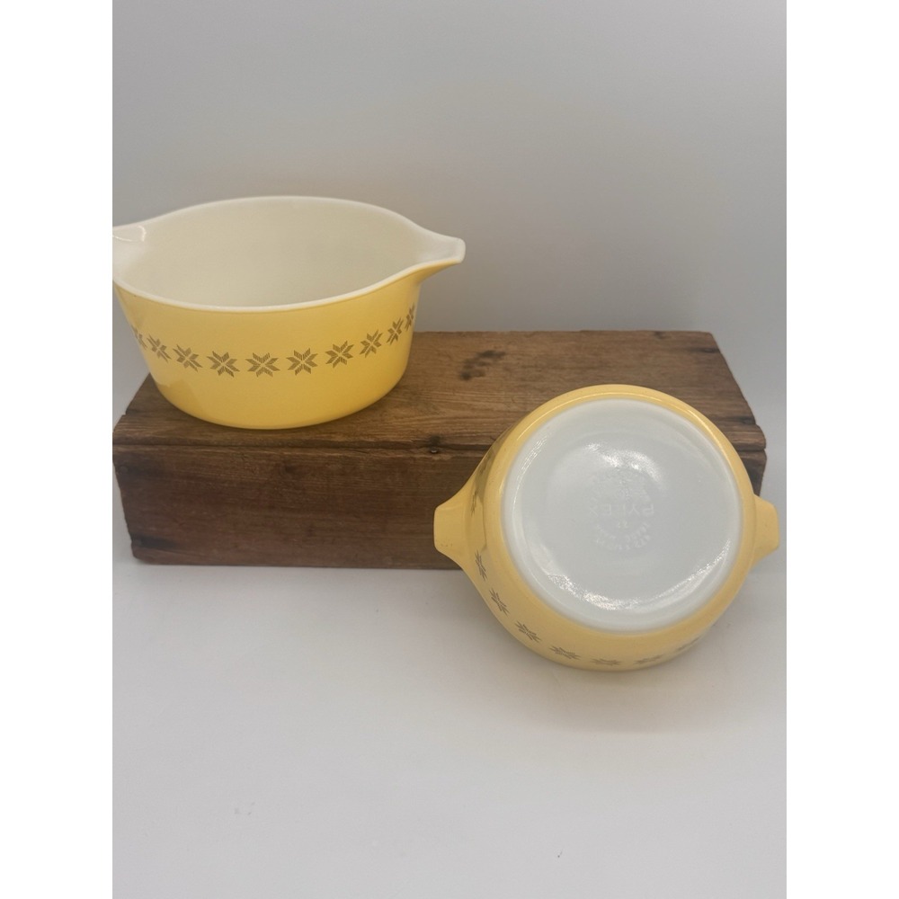 Pyrex Town & Country Brown & Yellow 474B 1.5 QT & 472 1.5 PT Casserole Dishes - Picture 13 of 15